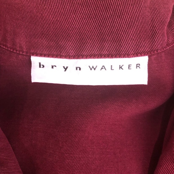 Bryn Walker Burgundy, button-down shirt - Picture 6 of 10